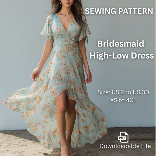 High-Low Dress, Sewing Pattern PDF File