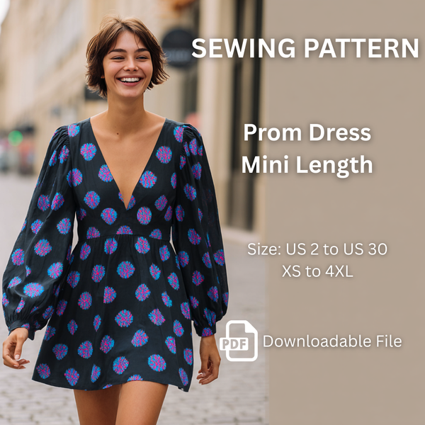 Prom Dress, Sewing Pattern PDF File